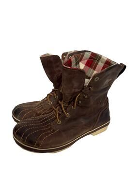 RARE NEW Sorel Women's Tivoli Camp 18 Leather Waterproof Boot Woman Size US 7.5